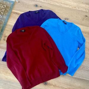 Three Alex Marie 100% Cashmere Sweaters